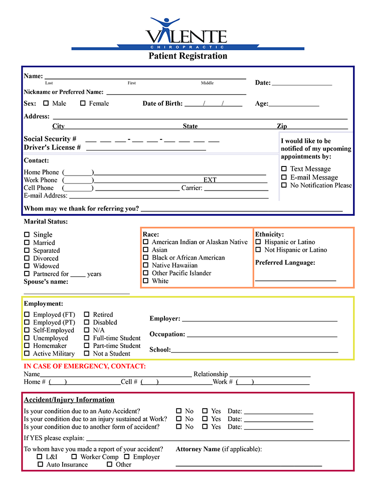 New Patient Paperwork